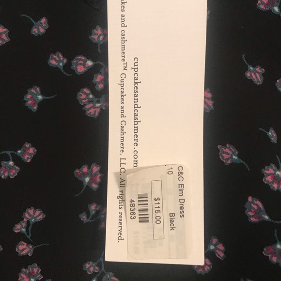 Cupcakes & Cashmere NWT Black Floral Dress size 10 - Picture 6 of 11
